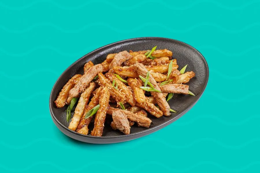 Свинина с картофелем фри